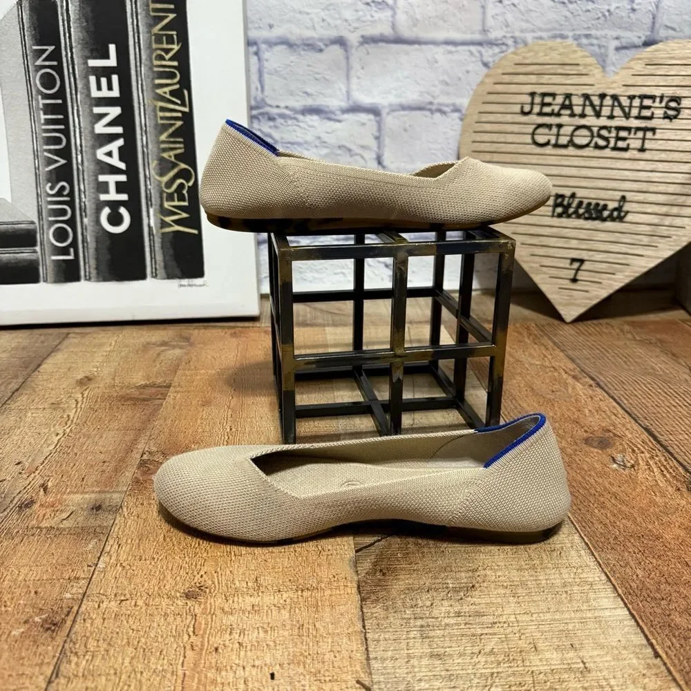 Rothy’s Retired Ecru Round Toe Fats Ballet Shoes Cream/tan  Size 6.5
